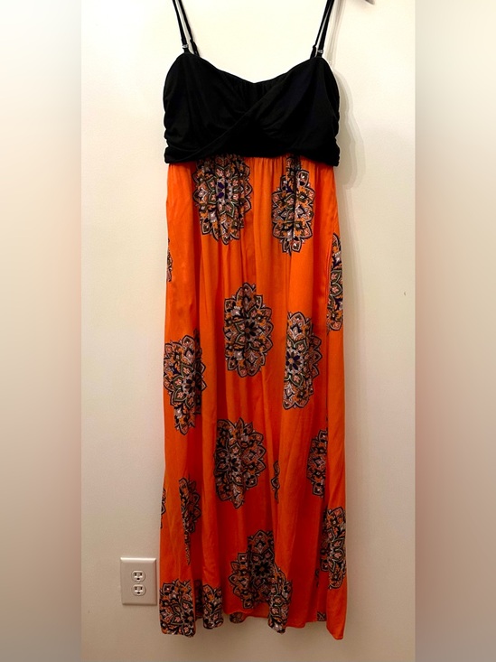 Lilka Dresses & Skirts - Orange Printed Maxi Dress - Lightweight Women's Boho Style